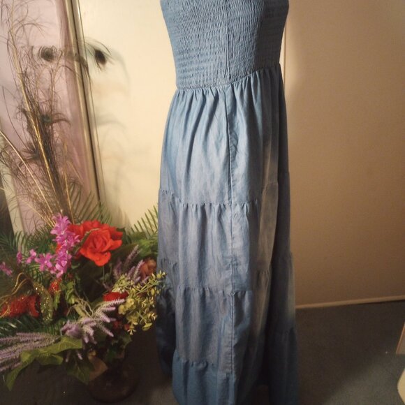 Strapless Denim Maxi Dress - Picture 2 of 3